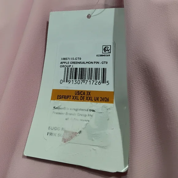 Kasper Women's (Size 3X)  Green/Pink Colorblock Knee-Length Sheath Dress (NWT) - Picture 8 of 14